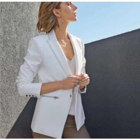 Veronica Beard Jackets & Blazers - Veronica Beard Scuba Iconic Dickey Jacket Blazer in White Size 6